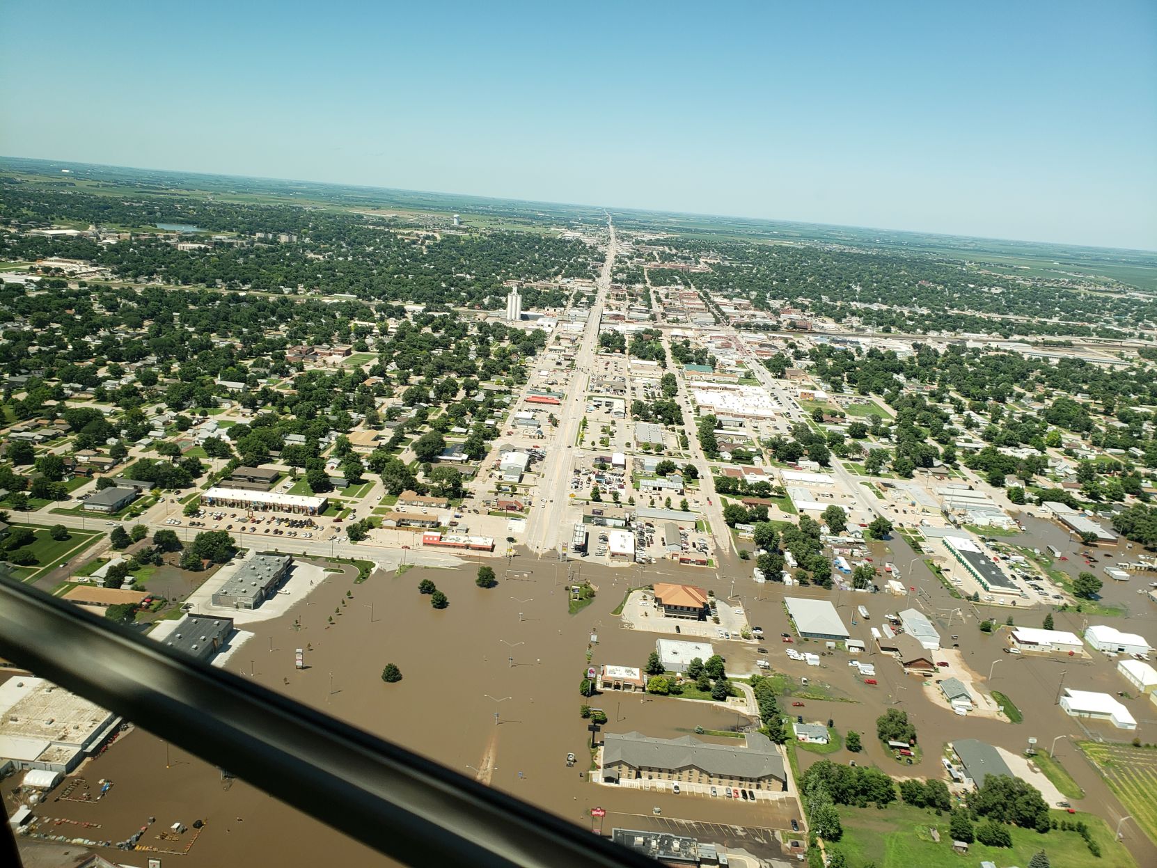 Aerial view of flood